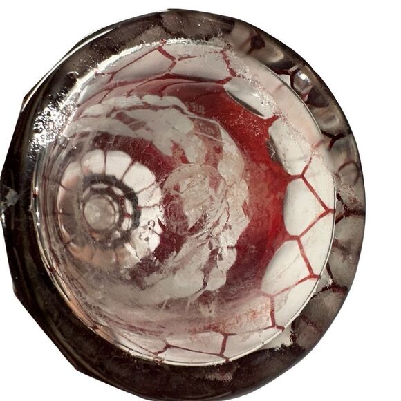 ANTIQUE Egermann Czech Bohemian Crystal Decanter INTAGLIO Cut To Clear Noveau - Picture 5 of 10